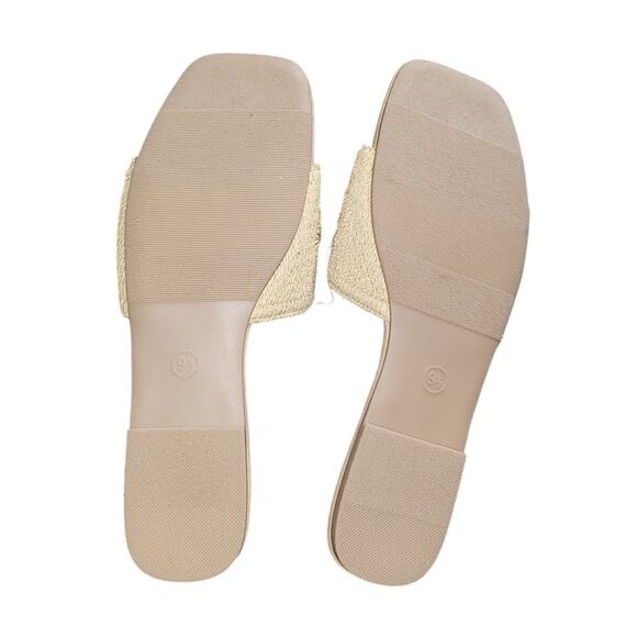 A New Day Delaney Ornament Pearl Slide Sandals Memory Foam Insole Tan 9.5 - Picture 7 of 7
